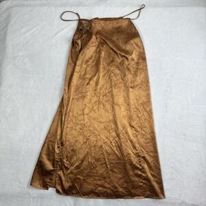 Y2K Stars Above Brown Lace Floral Slip On Dress‎ Women's Small